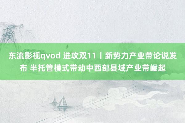 东流影视qvod 进攻双11丨新势力产业带论说发布 半托管模式带动中西部县域产业带崛起