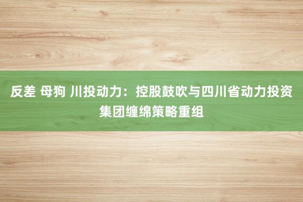 反差 母狗 川投动力：控股鼓吹与四川省动力投资集团缠绵策略重组