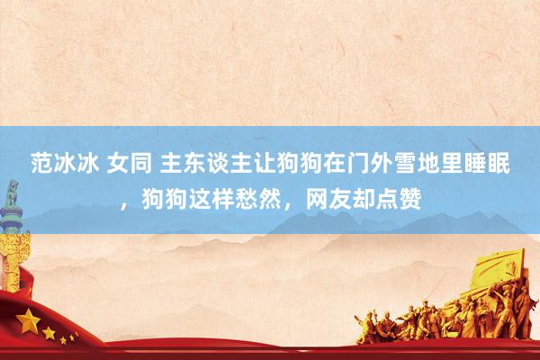 范冰冰 女同 主东谈主让狗狗在门外雪地里睡眠，狗狗这样愁然，网友却点赞