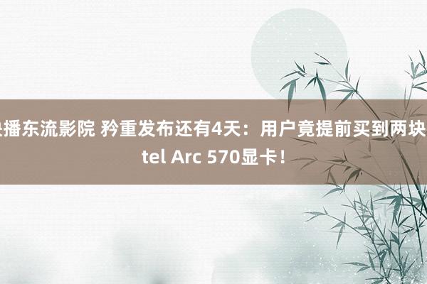 快播东流影院 矜重发布还有4天：用户竟提前买到两块Intel Arc 570显卡！