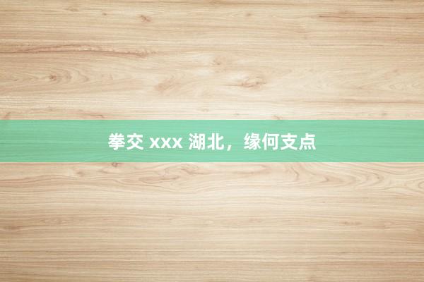 拳交 xxx 湖北，缘何支点