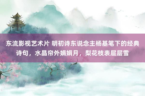 东流影视艺术片 明初诗东说念主杨基笔下的经典诗句，水晶帘外娟娟月，梨花枝表层层雪