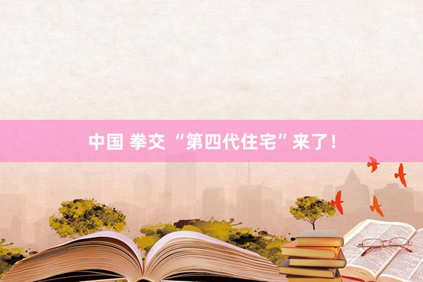 中国 拳交 “第四代住宅”来了！