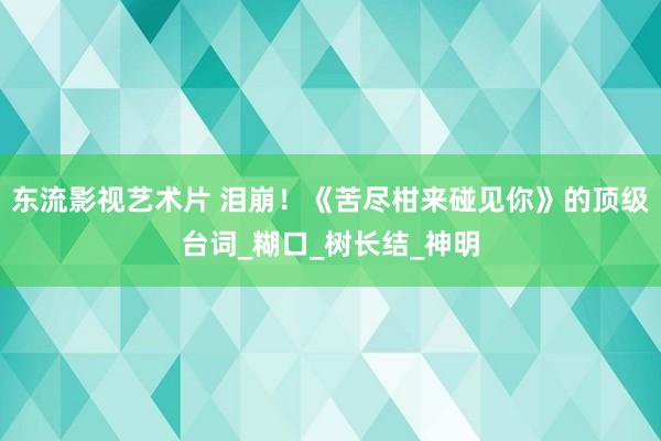 东流影视艺术片 泪崩！《苦尽柑来碰见你》的顶级台词_糊口_树长结_神明
