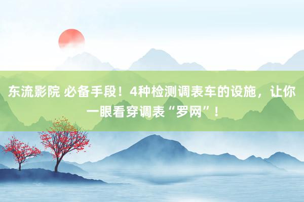 东流影院 必备手段！4种检测调表车的设施，让你一眼看穿调表“罗网”！
