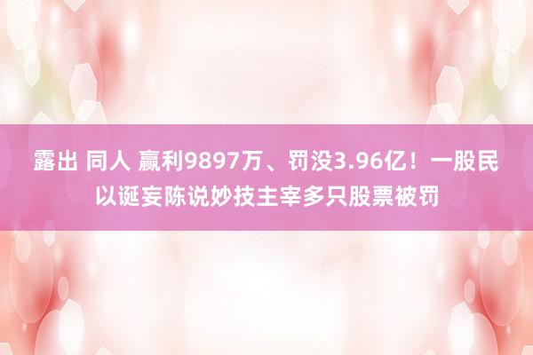 露出 同人 赢利9897万、罚没3.96亿！一股民以诞妄陈说妙技主宰多只股票被罚
