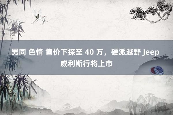 男同 色情 售价下探至 40 万，硬派越野 Jeep 威利斯行将上市