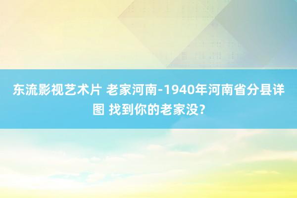 东流影视艺术片 老家河南-1940年河南省分县详图 找到你的老家没？