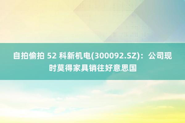 自拍偷拍 52 科新机电(300092.SZ)：公司现时莫得家具销往好意思国