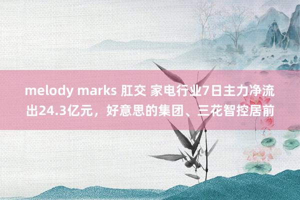melody marks 肛交 家电行业7日主力净流出24.3亿元，好意思的集团、三花智控居前