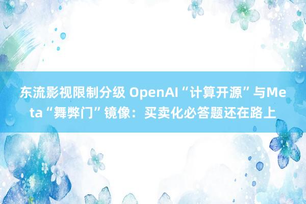 东流影视限制分级 OpenAI“计算开源”与Meta“舞弊门”镜像：买卖化必答题还在路上