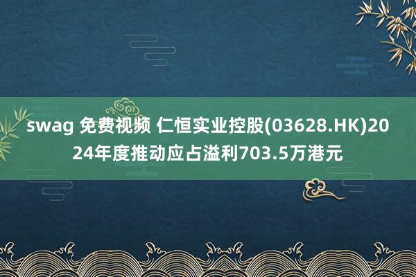 swag 免费视频 仁恒实业控股(03628.HK)2024年度推动应占溢利703.5万港元