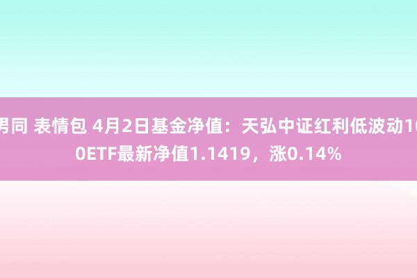 男同 表情包 4月2日基金净值：天弘中证红利低波动100ETF最新净值1.1419，涨0.14%