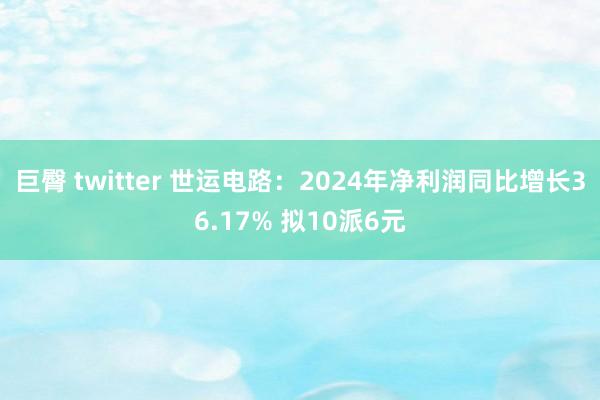 巨臀 twitter 世运电路：2024年净利润同比增长36.17% 拟10派6元