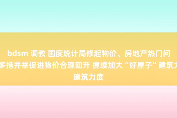 bdsm 调教 国度统计局修起物价、房地产热门问题 多措并举促进物价合理回升 握续加大“好屋子”建筑力度