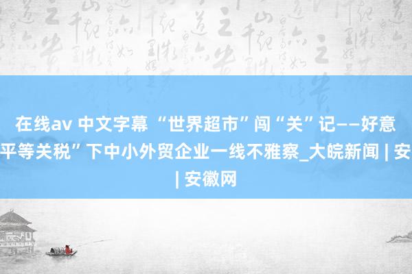 在线av 中文字幕 “世界超市”闯“关”记——好意思“平等关税”下中小外贸企业一线不雅察_大皖新闻 | 安徽网