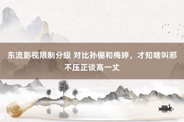 东流影视限制分级 对比孙俪和梅婷，才知啥叫邪不压正谈高一丈