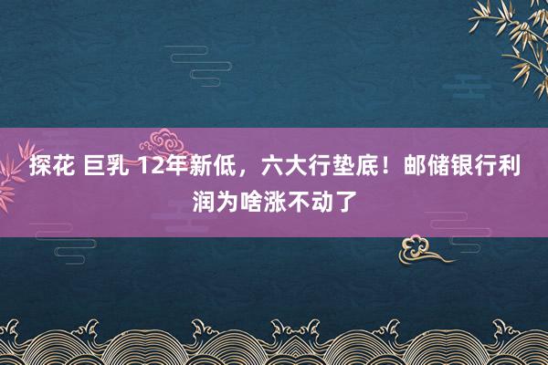 探花 巨乳 12年新低，六大行垫底！邮储银行利润为啥涨不动了