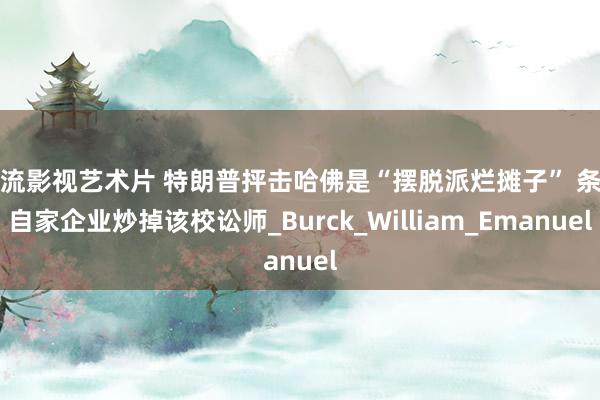 东流影视艺术片 特朗普抨击哈佛是“摆脱派烂摊子” 条件自家企业炒掉该校讼师_Burck_William_Emanuel