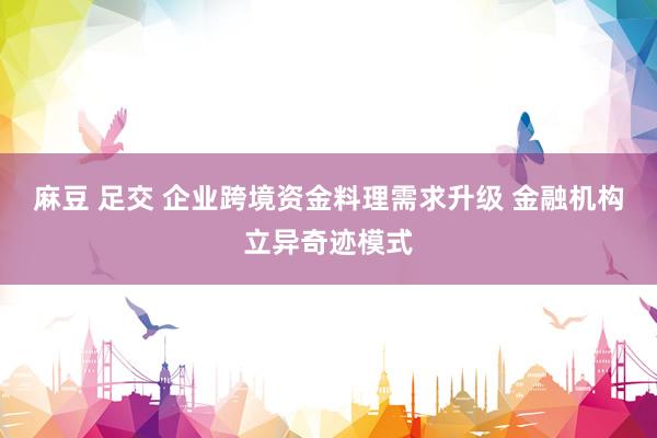 麻豆 足交 企业跨境资金料理需求升级 金融机构立异奇迹模式