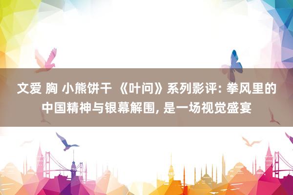 文爱 胸 小熊饼干 《叶问》系列影评: 拳风里的中国精神与银幕解围， 是一场视觉盛宴